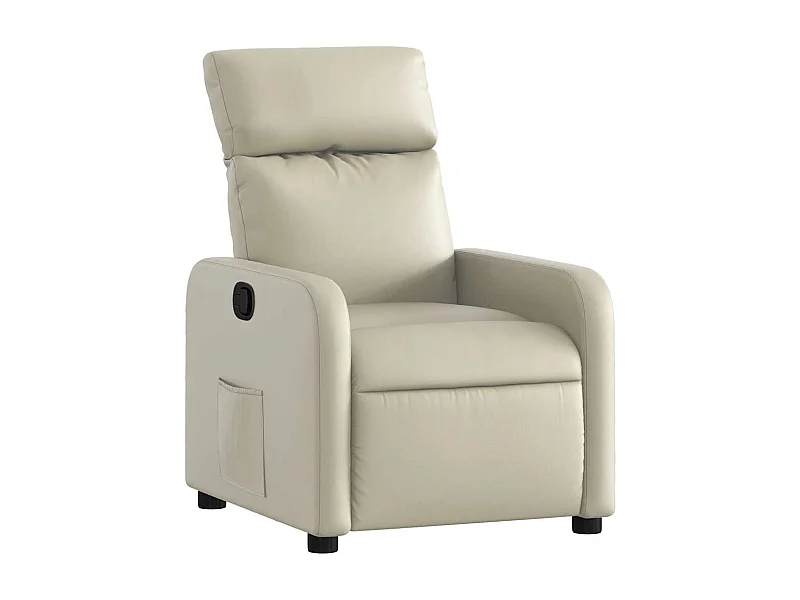 Poltrona reclinável couro artificial cor creme SHL177316