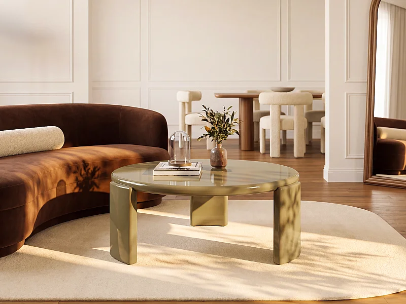 Mesa de centro em MDF - Verde brilhante - ZYRENIA